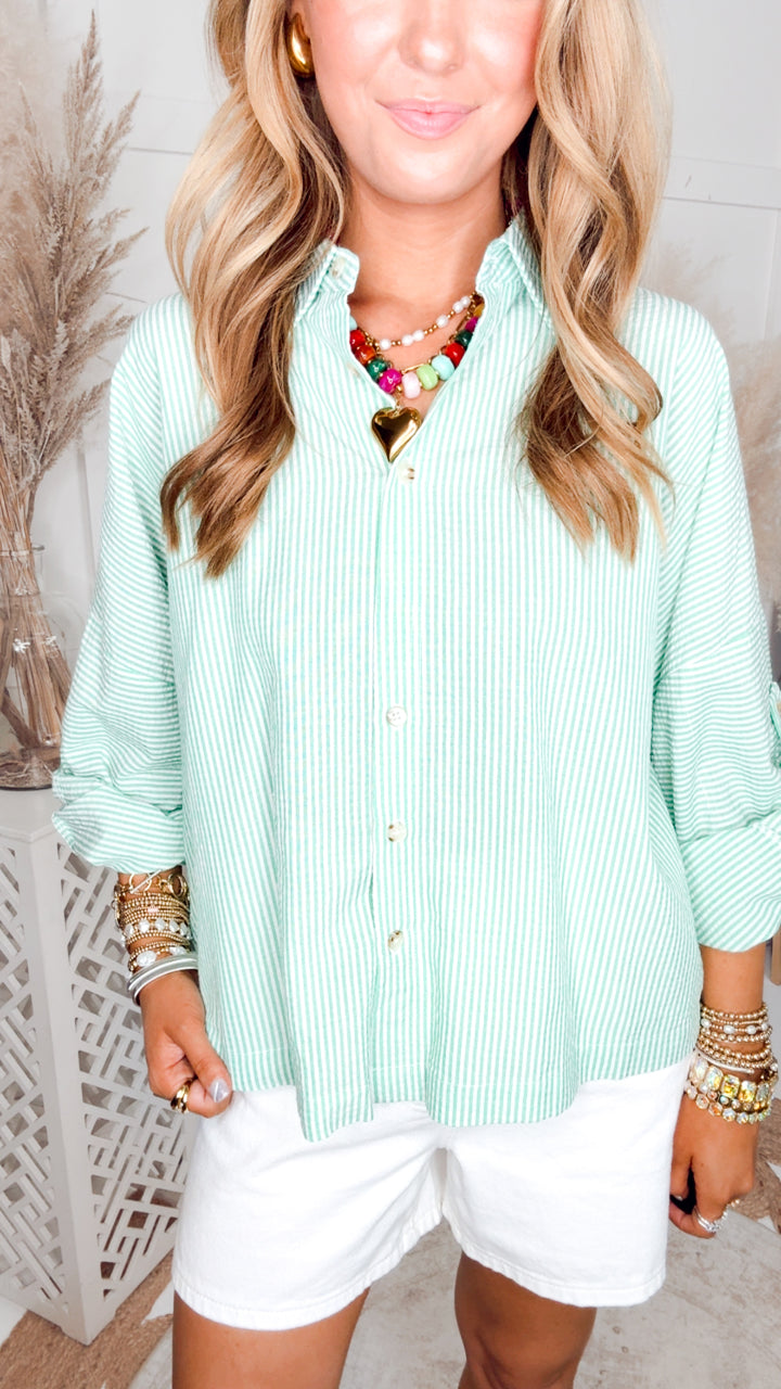 Dockside Button Down Shirt-Green