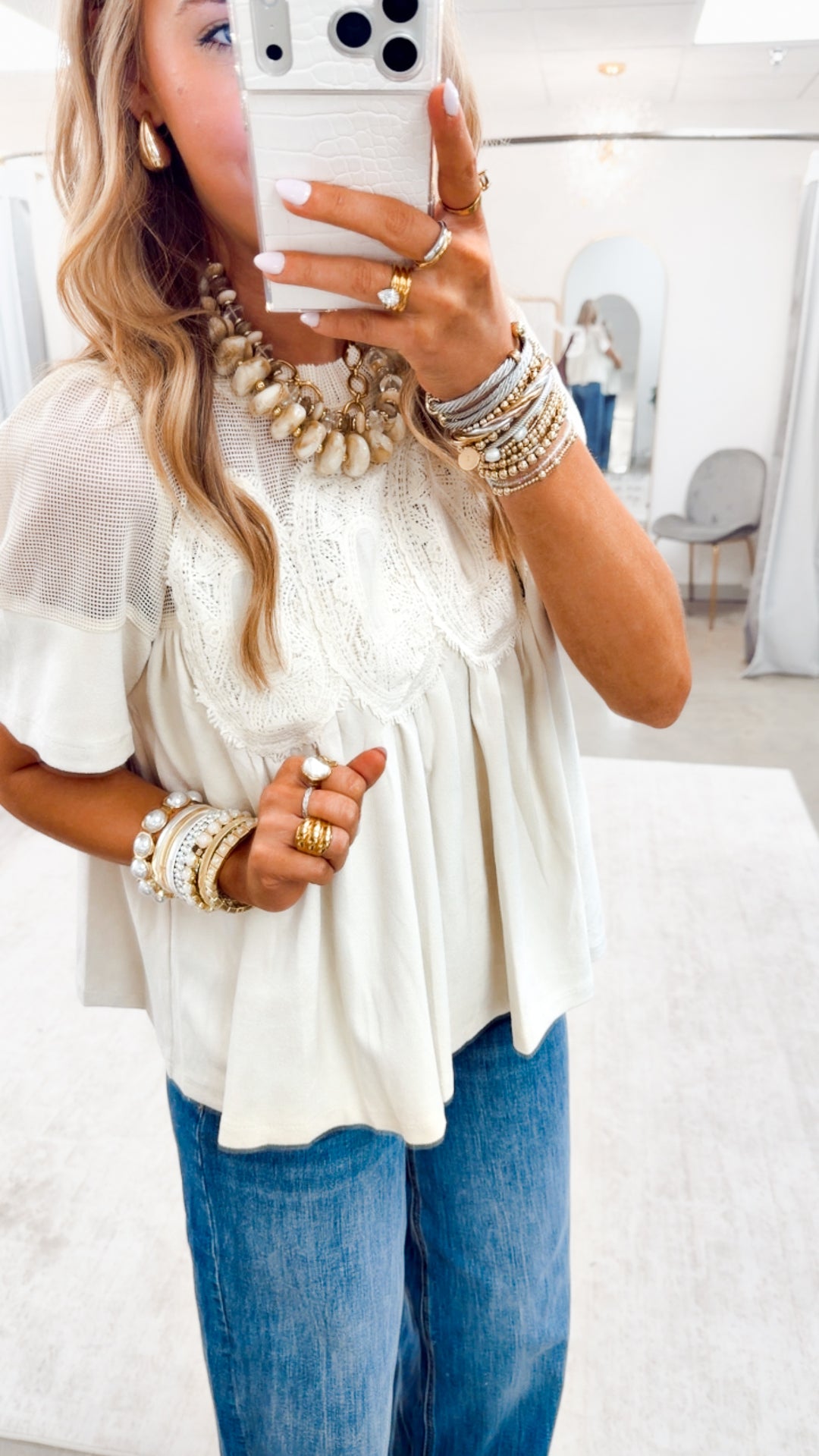 The Delicate Darling Top-Ivory