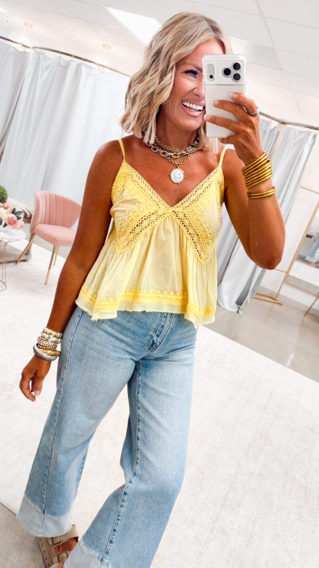 The Kinslee Two Toned Wide Leg Jean
