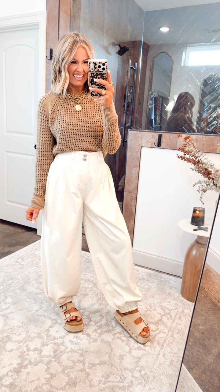 Ledger Crew Neck Sweater-Taupe