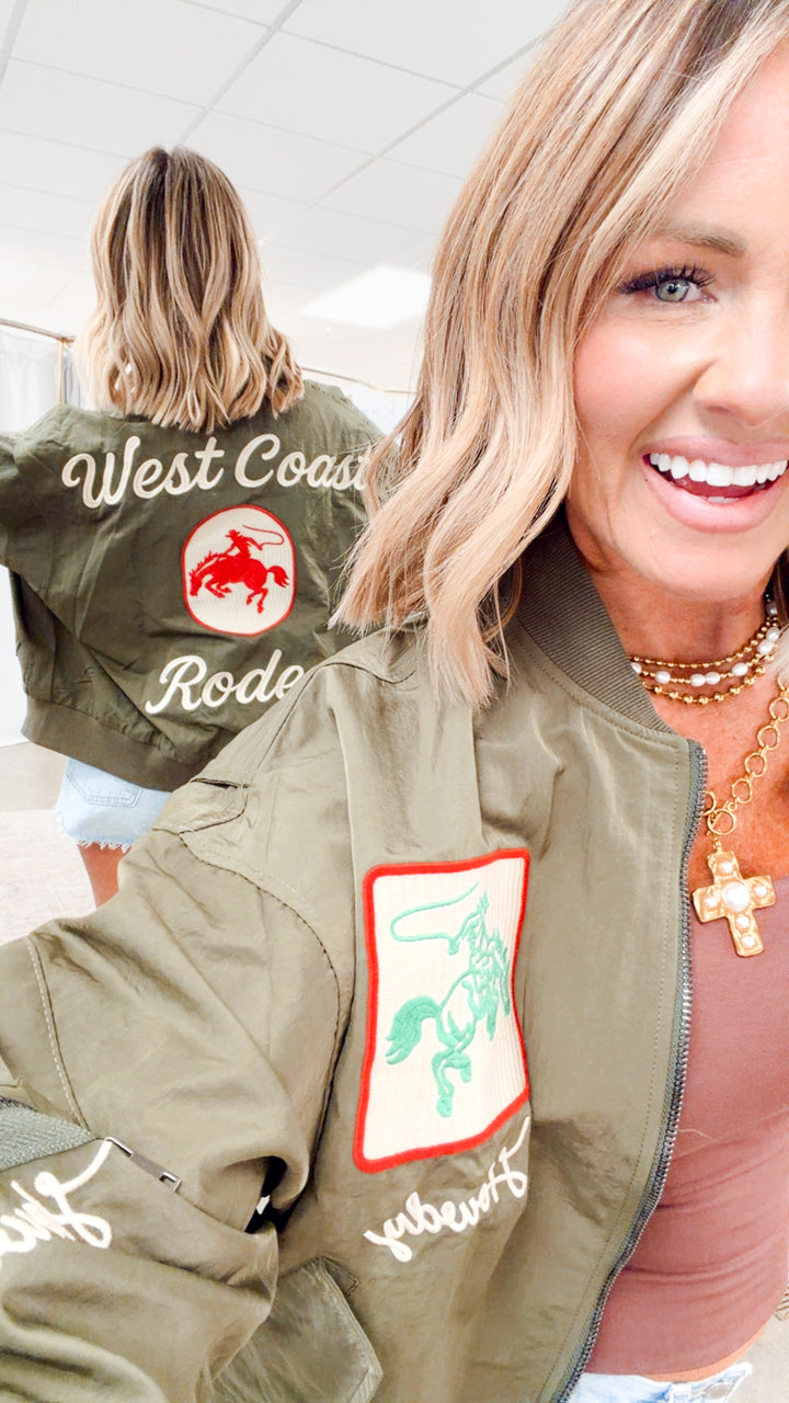 West League Bomber Jacket-Army Green