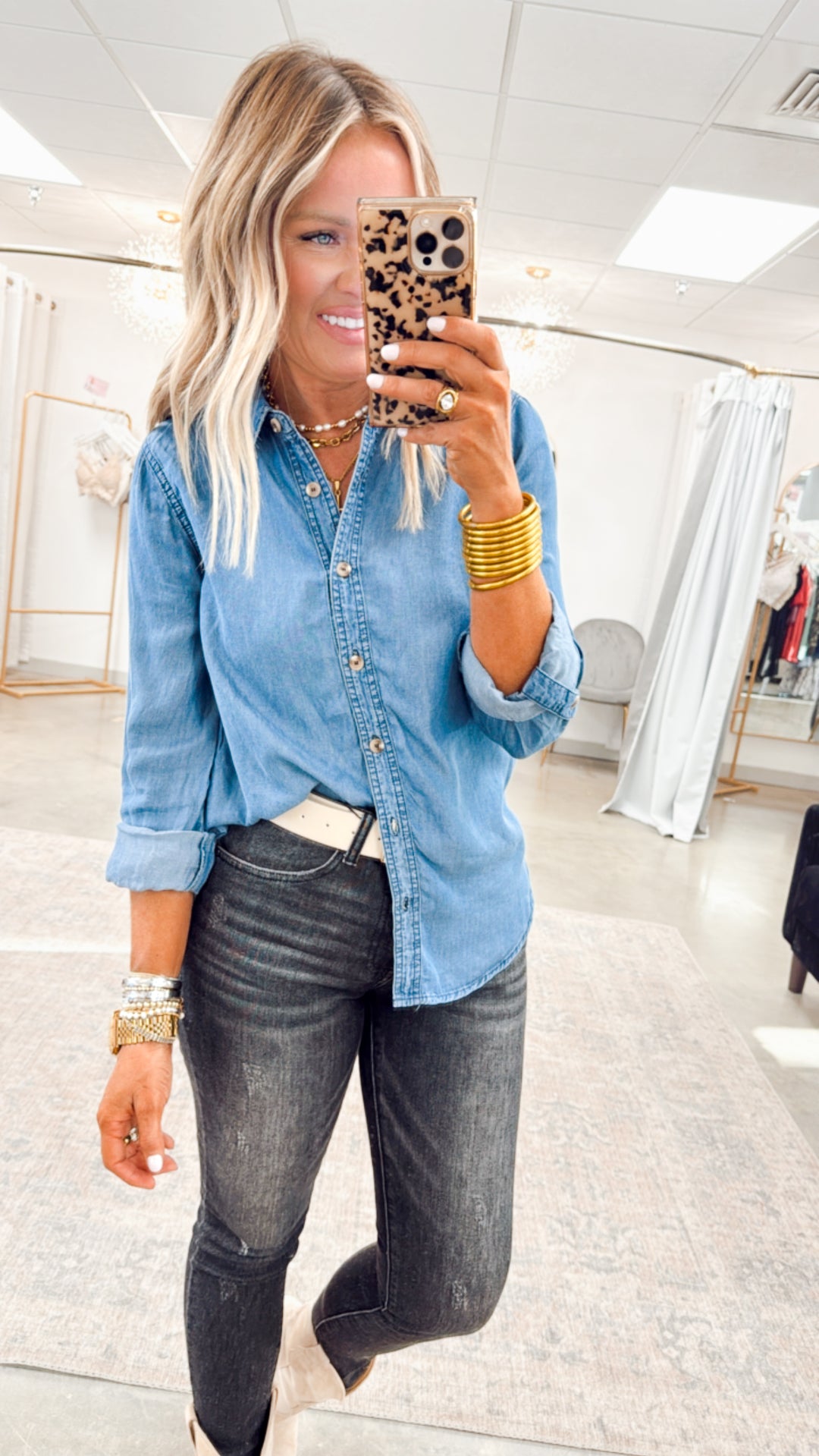 Chic Chambray Top