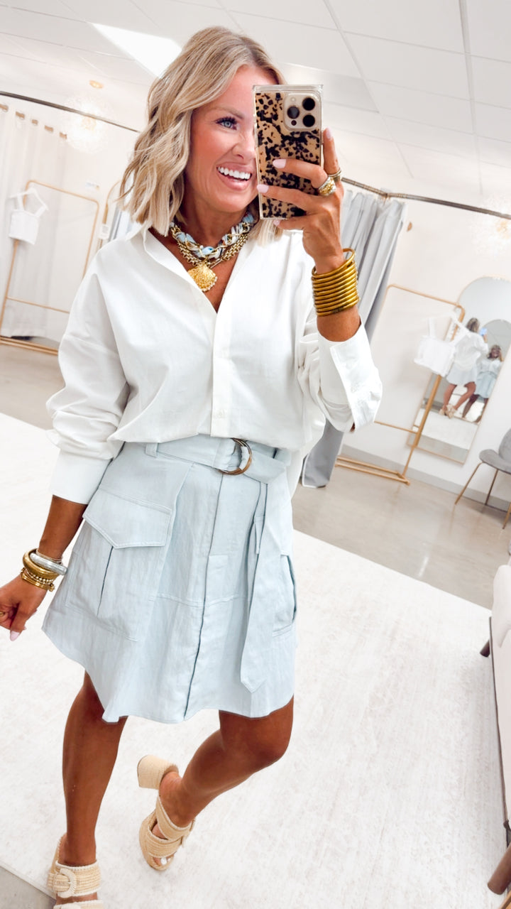 The Berkeley Cargo Skirt-Blue Breeze