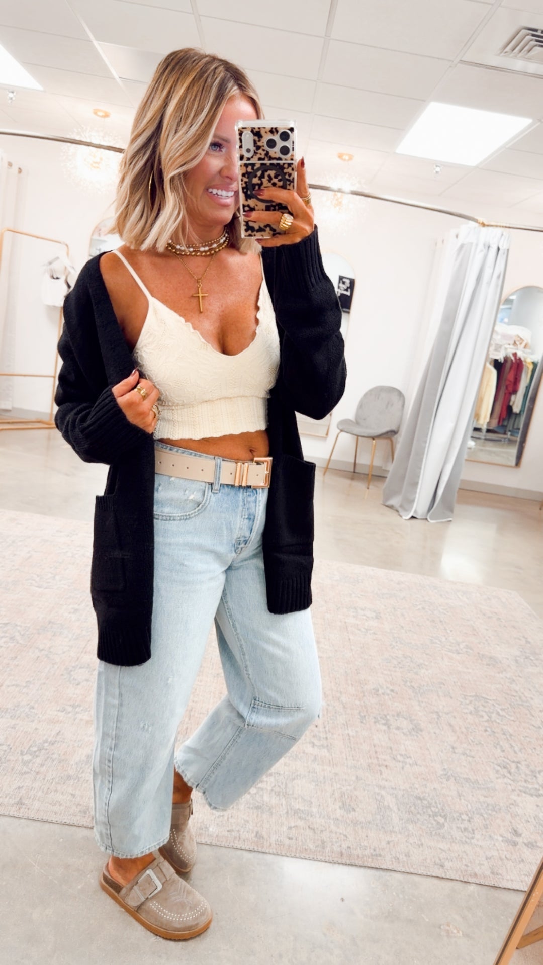 Brixton Sweater Cardigan-Black