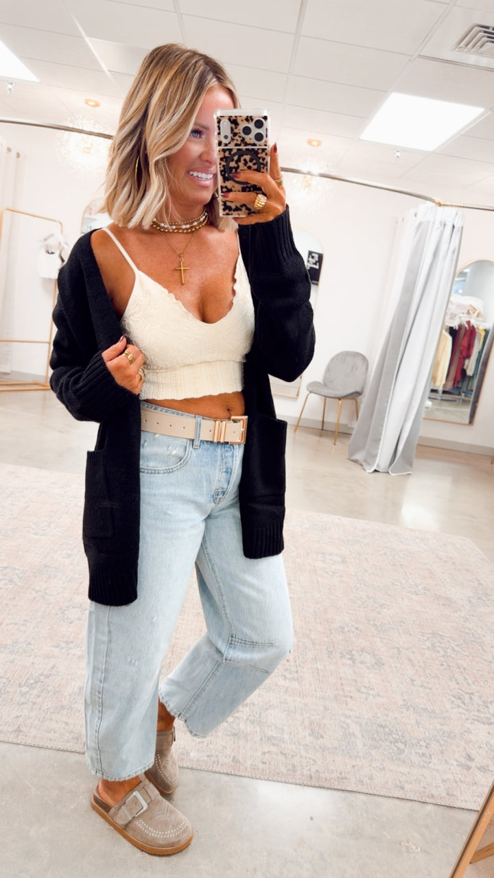 Brixton Sweater Cardigan-Black