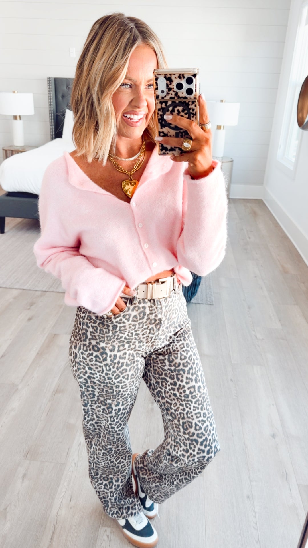 Leopard High Rise Dad Jean