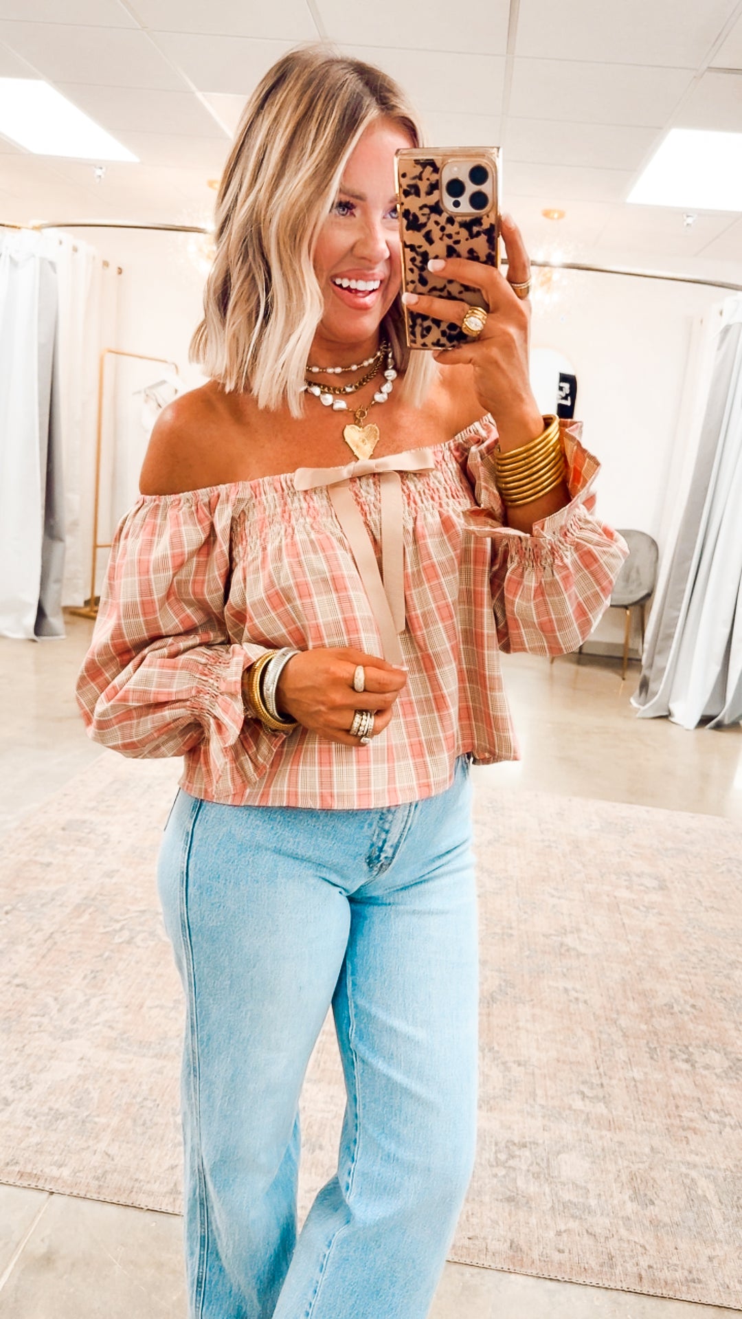 Sweetheart Plaid Top