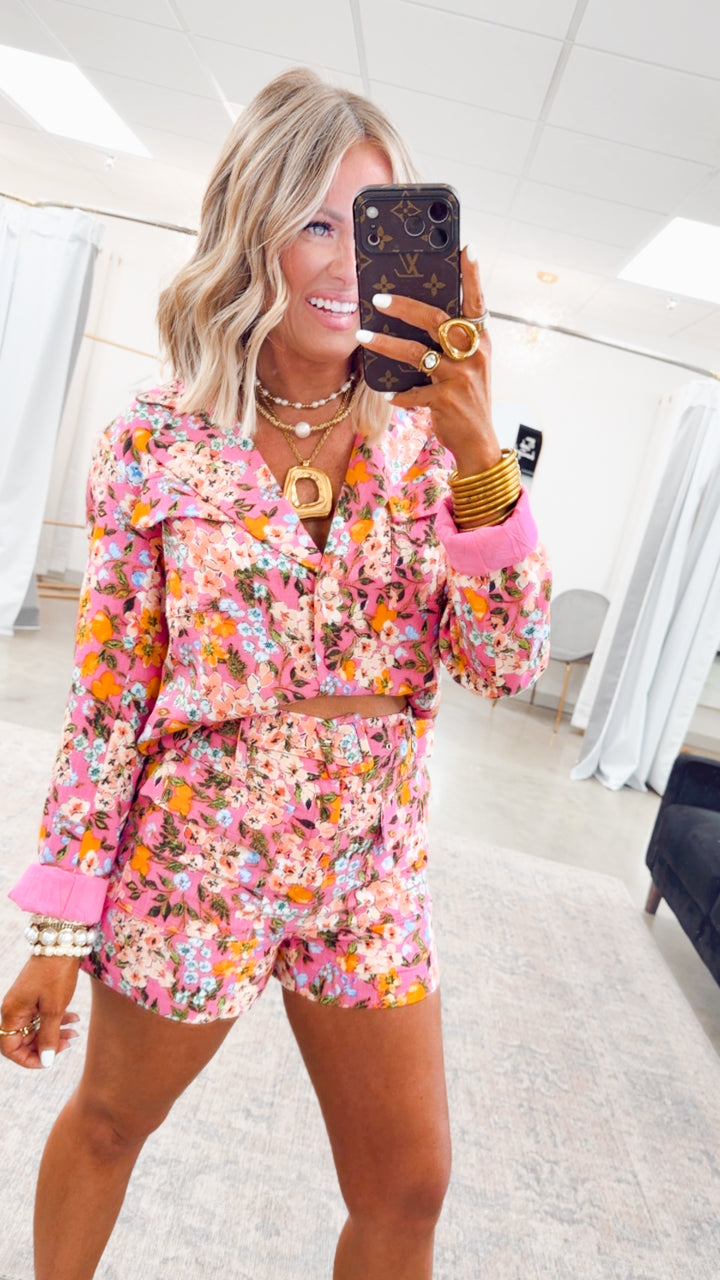 The Camellia Bloom Blazer Top