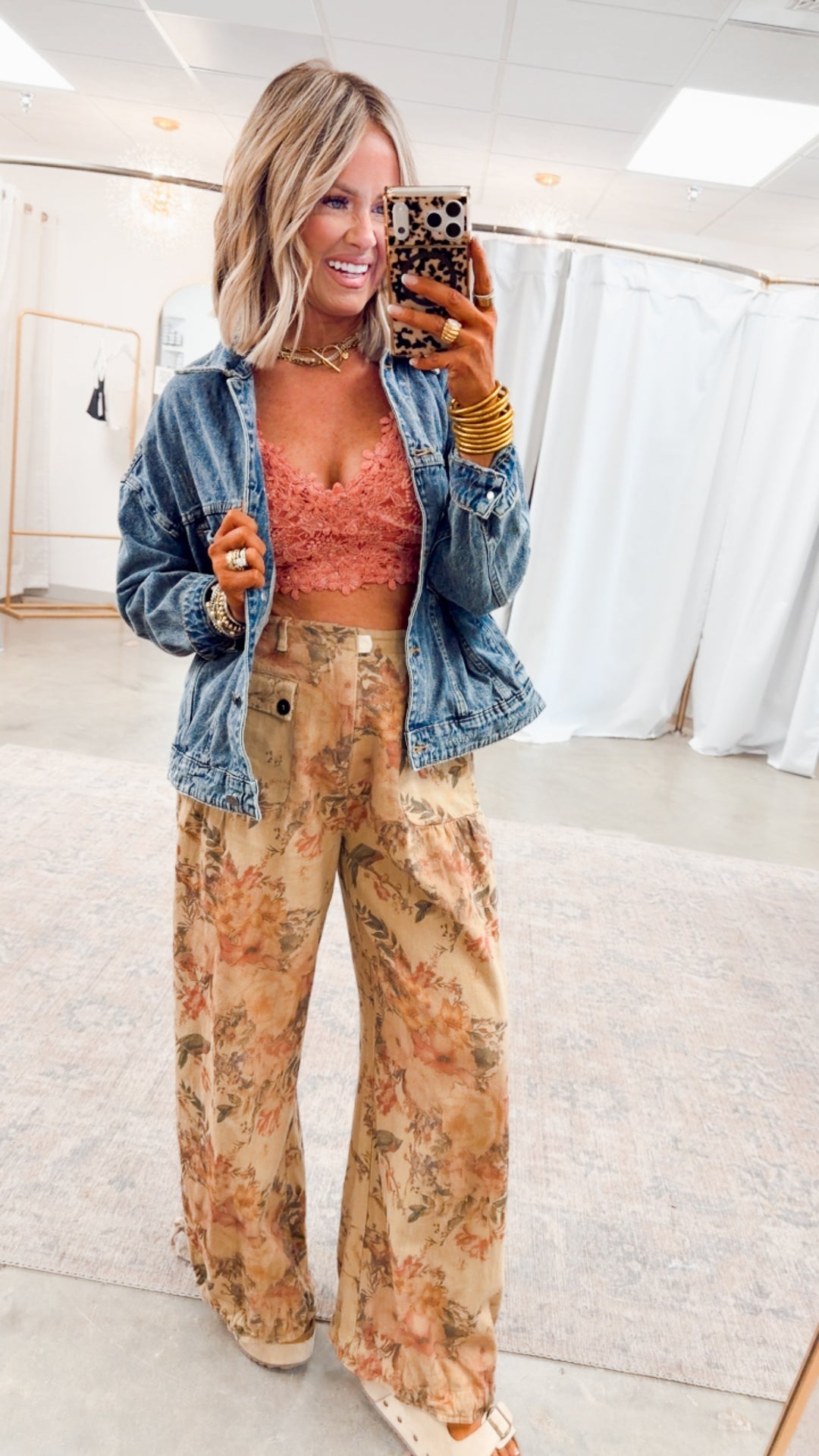 The Rosalie Floral Denim Pants