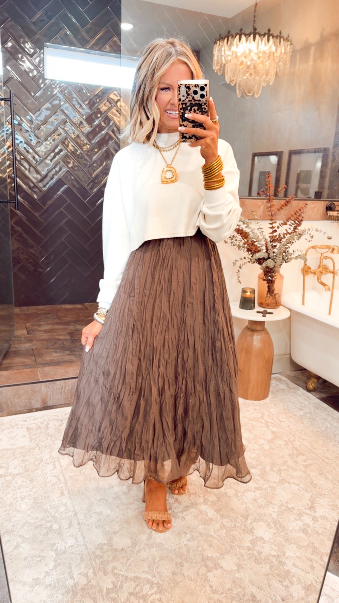 Millie Midi Skirt-Chocolate