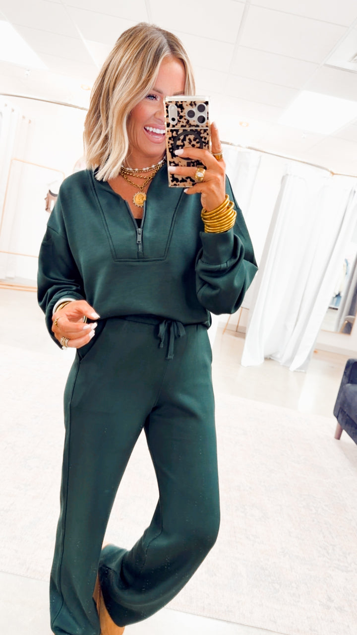 Smooth Form Half Zip Jacket-Regency Green