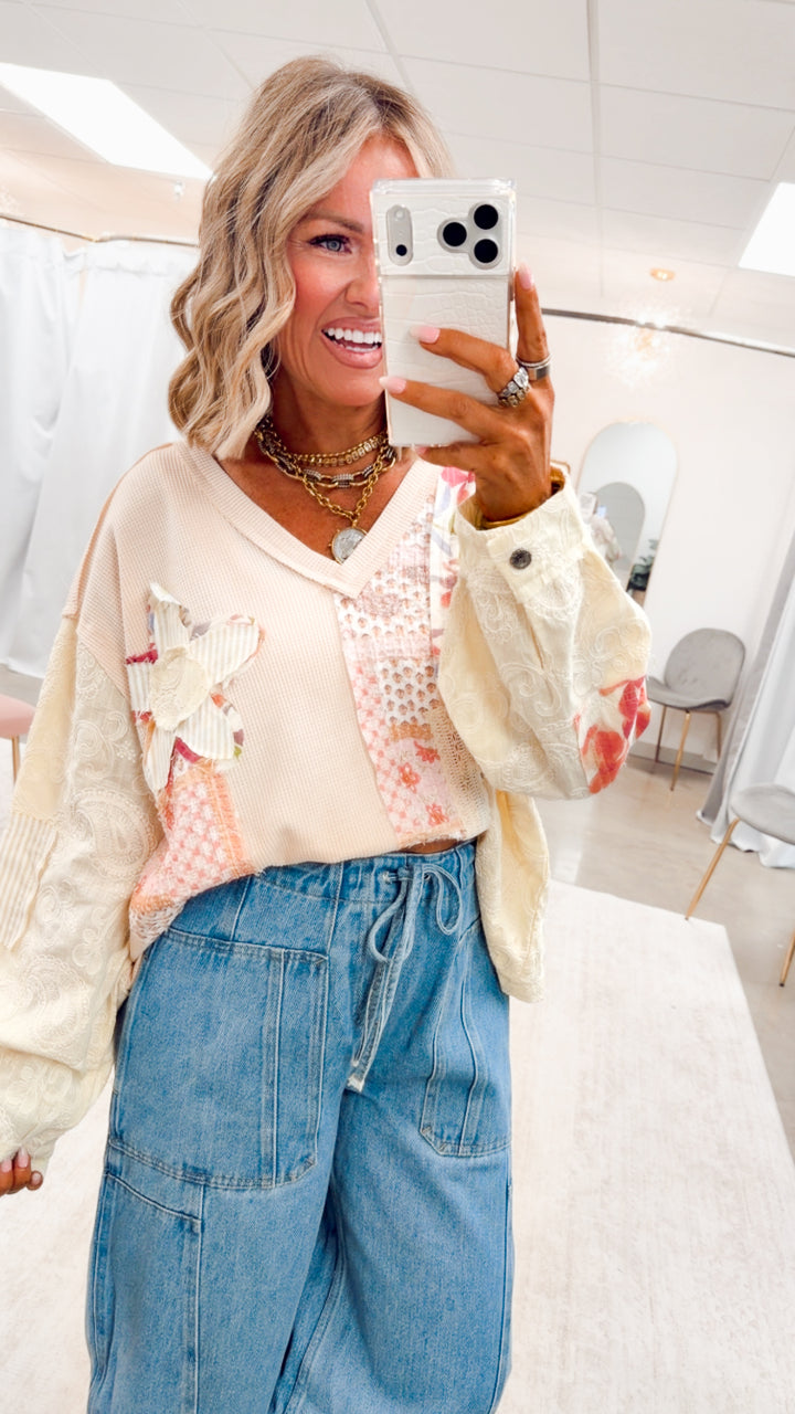 The Flower Child Top-Almond