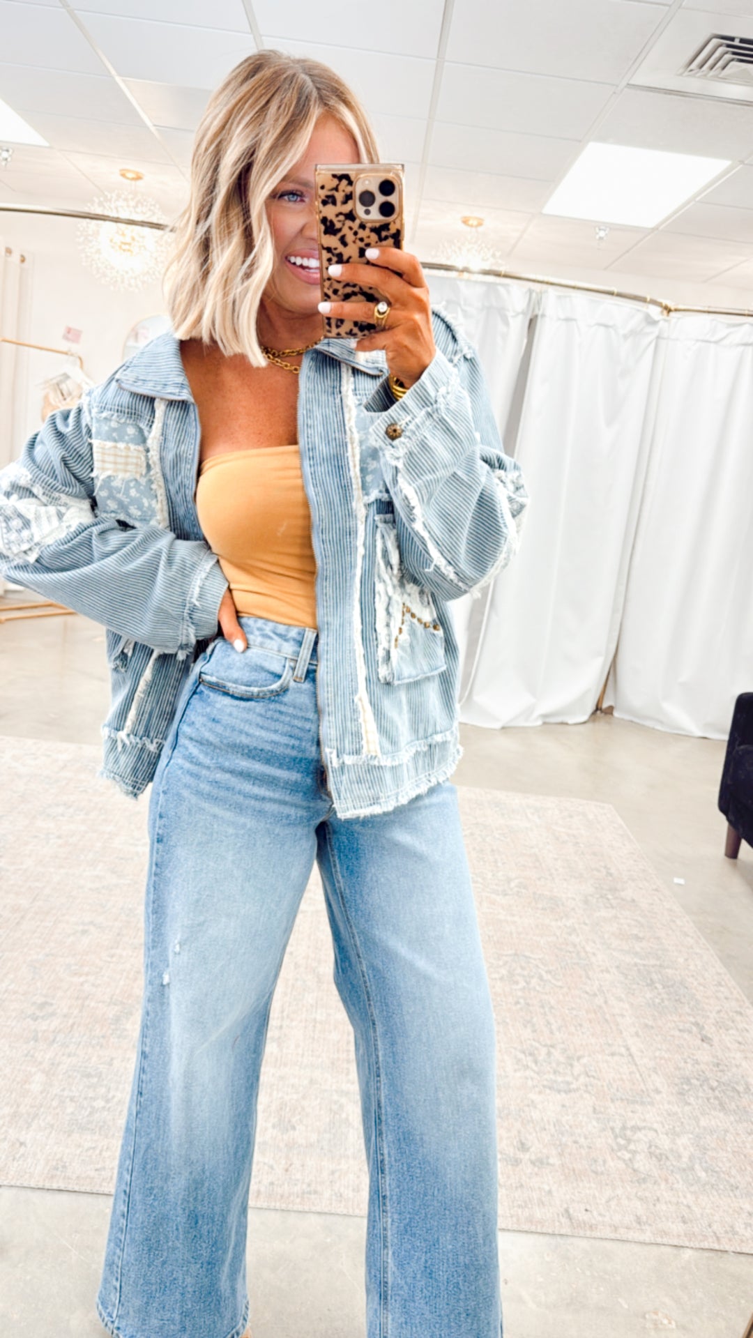 Striped Denim Twill Jacket