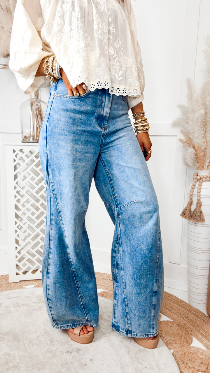 The Callen Wide Leg Panel Jeans