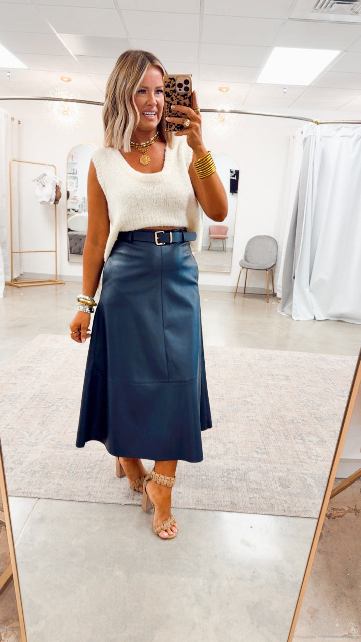 Charlotte Rae Midi Skirt-Midnight