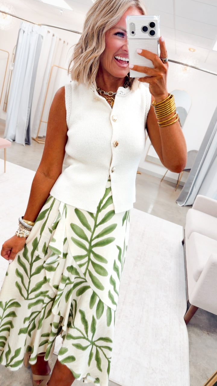 Olive Fern Maxi Skirt