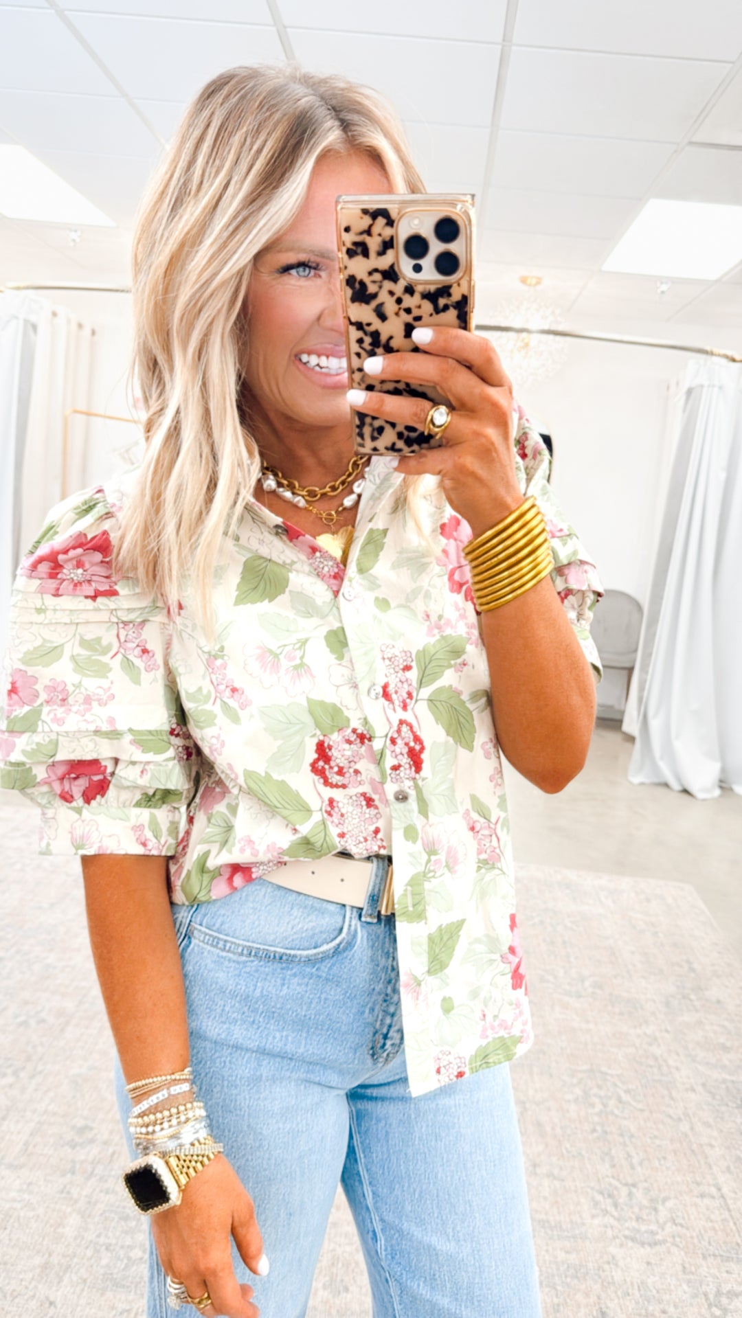 Amber Floral Puff Sleeve Blouse