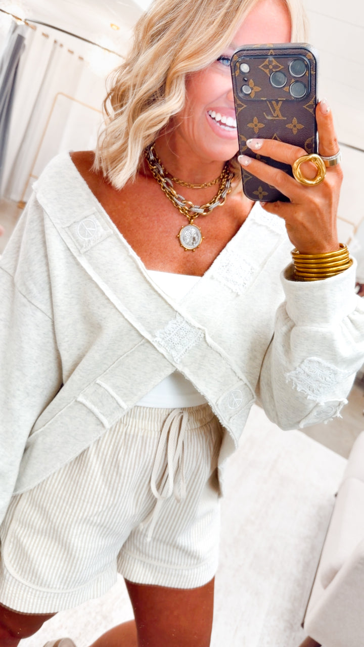 The Quinn Wrap Top-Oatmeal