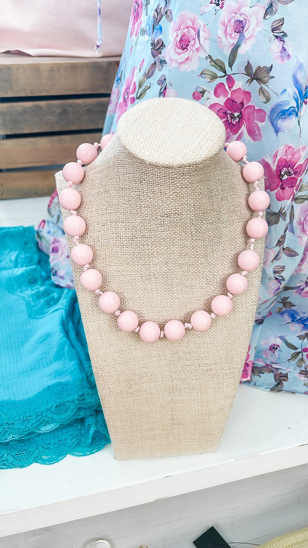 Bubblegum Beads Necklace-Pink