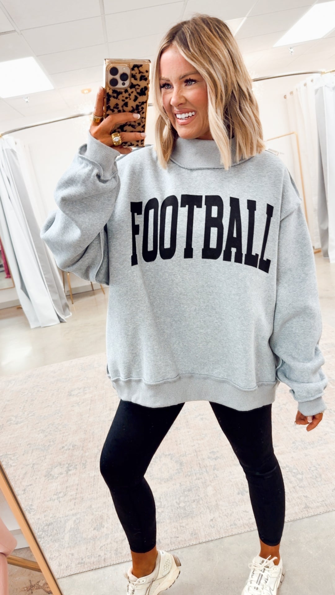 Football Reversible Mock Neck Sweatshirt