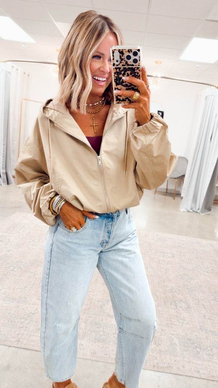 The Ace Hooded Jacket-Taupe