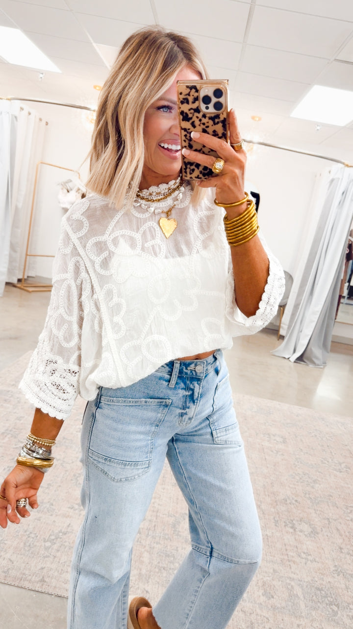 Soft Whispers Blouse-White