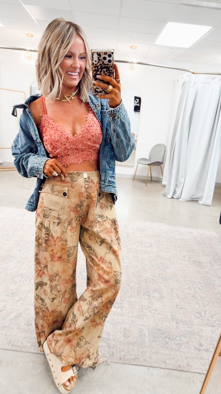 The Rosalie Floral Denim Pants