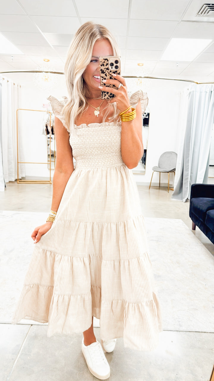 The Hazel Midi Dress-Natural