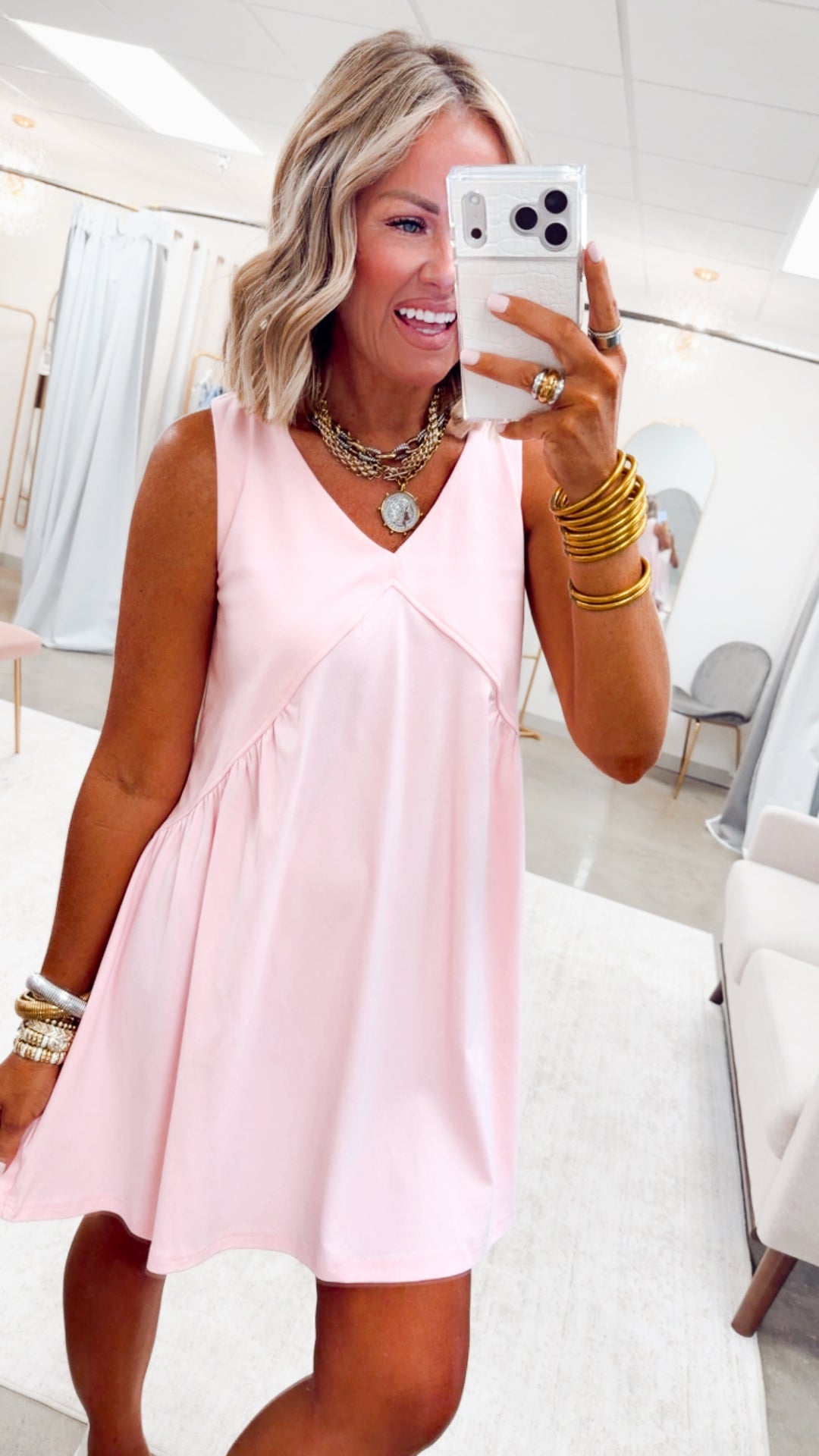 The Sailaway Mini Dress-Lt Pink