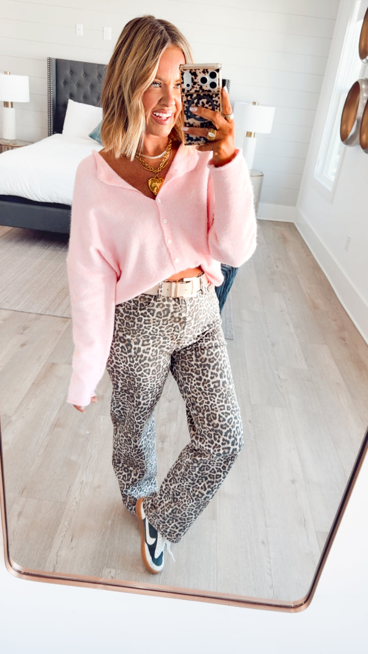 Leopard High Rise Dad Jean