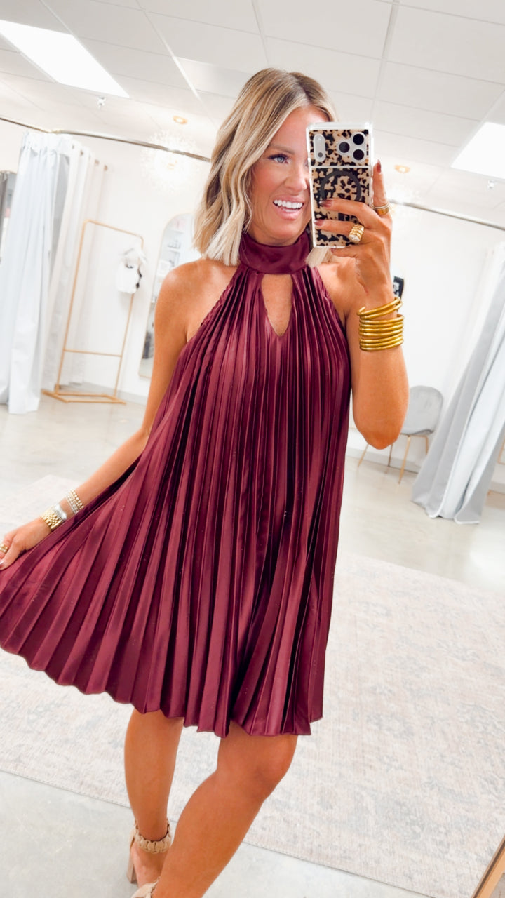 The Ever After Halter Dress-Wine