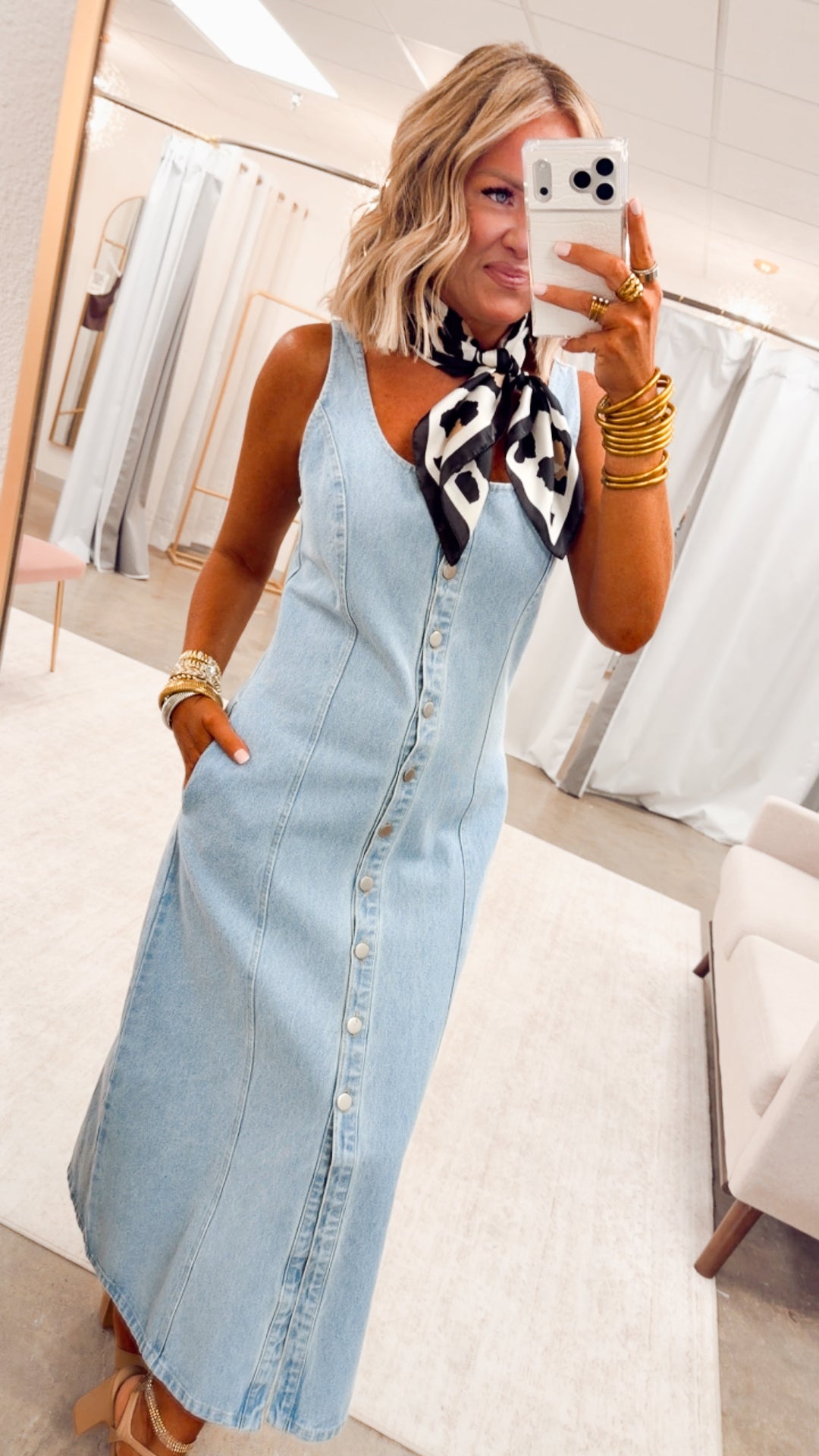 The Brighton Jean Midi Dress