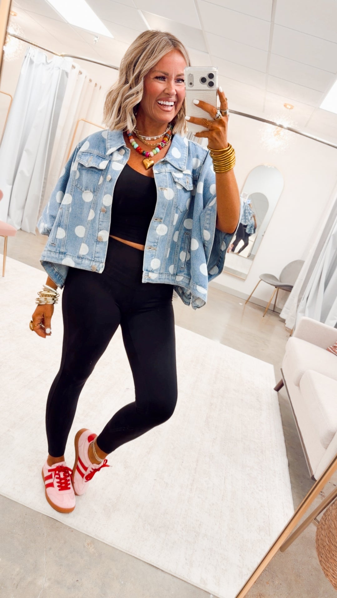 The Dottie Denim Cape Jacket