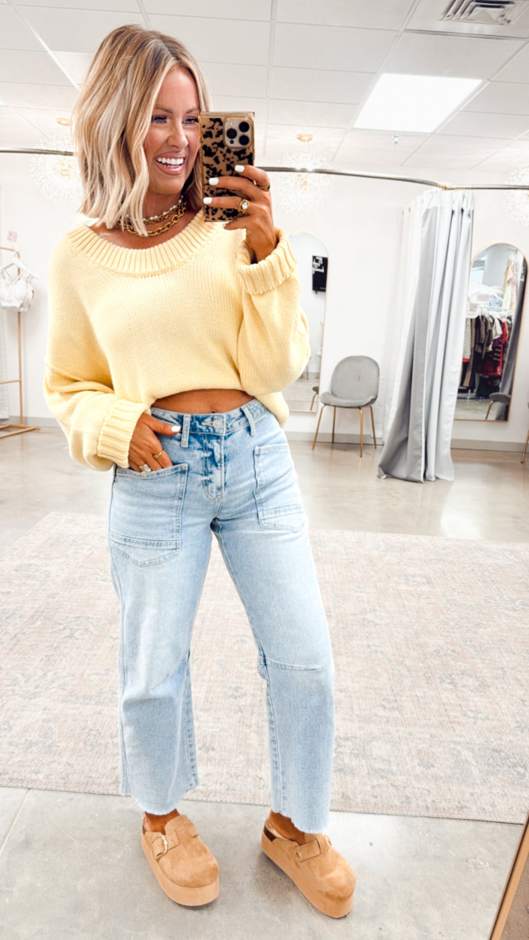 Larkin Drop Shoulder Sweater-Lemon