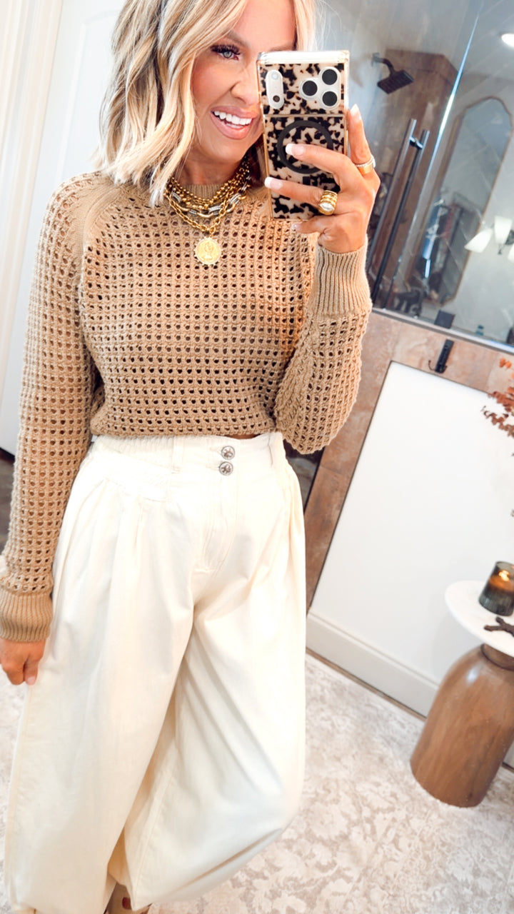 Ledger Crew Neck Sweater-Taupe