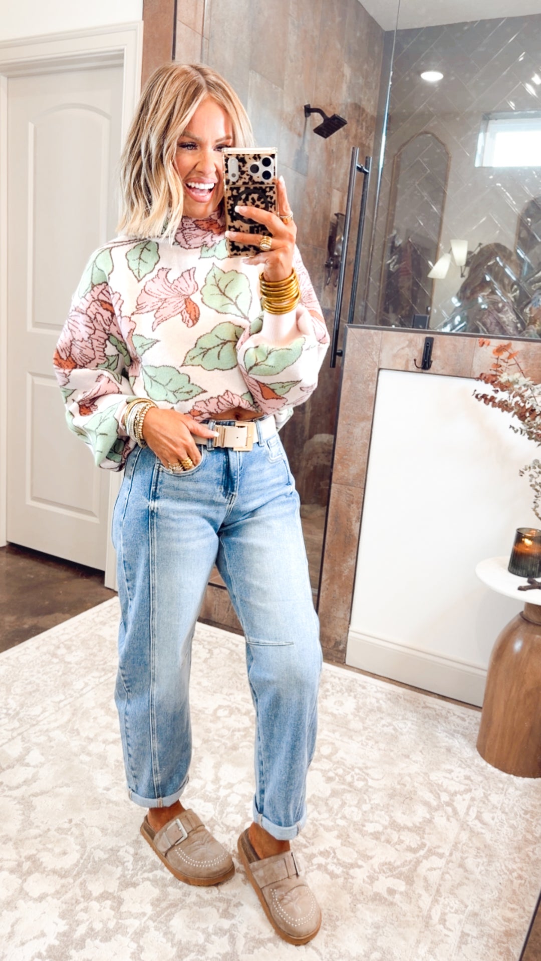 Harper Floral Mock Neck