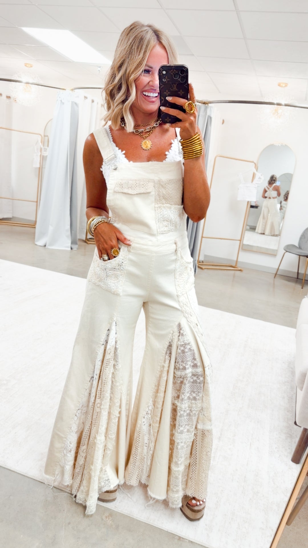 Lace & Ivy Wide Leg Overalls