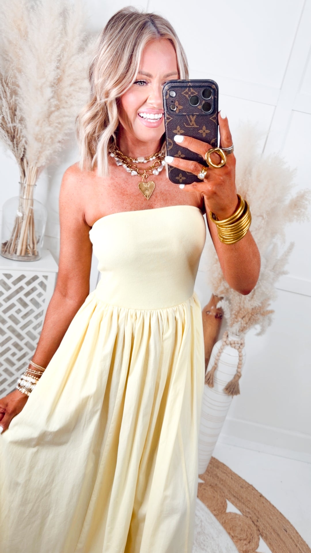 The Tidal Breeze Midi Dress-Pale Yellow