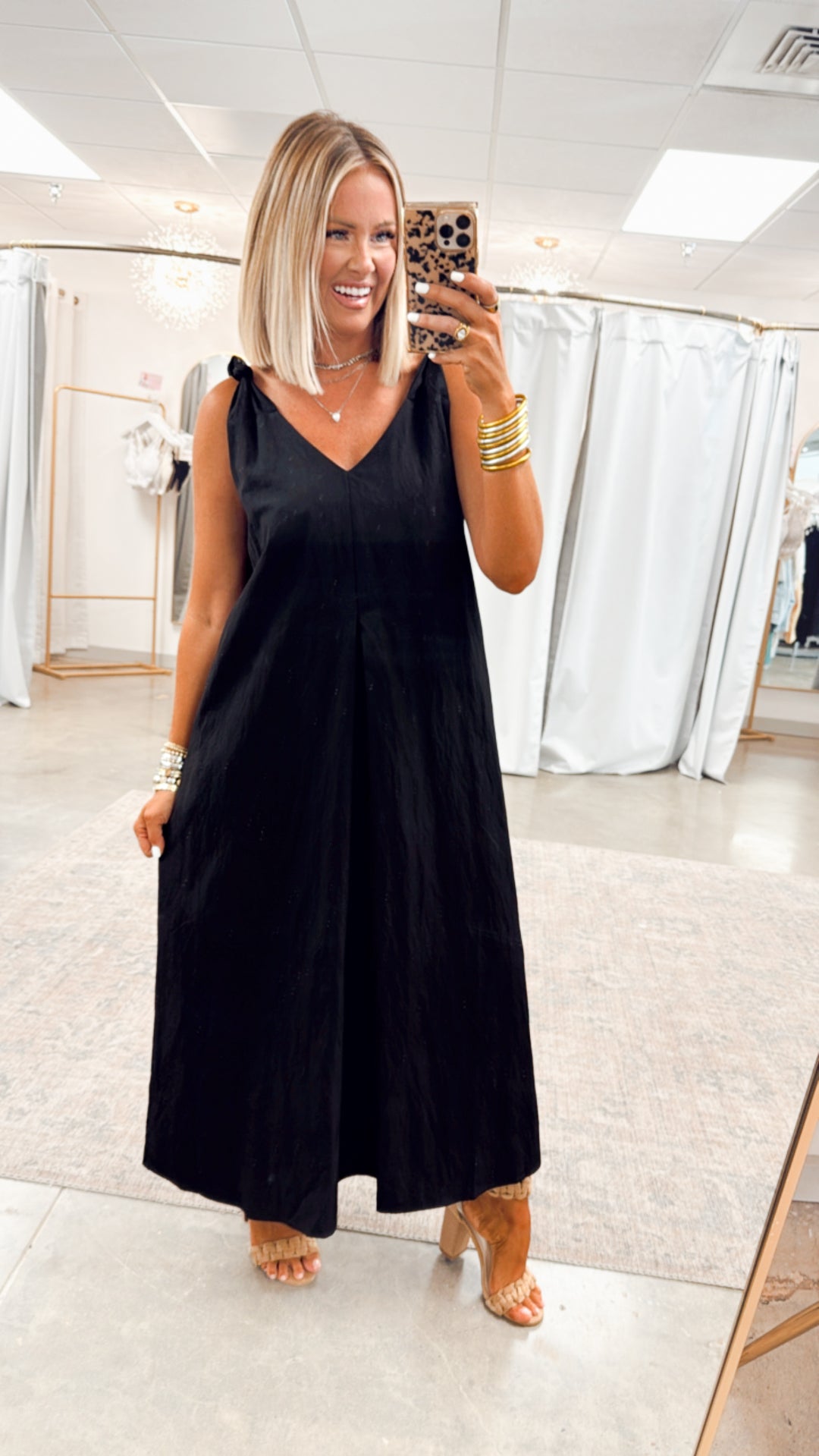 Effortless Knot-Strap Midi Dress