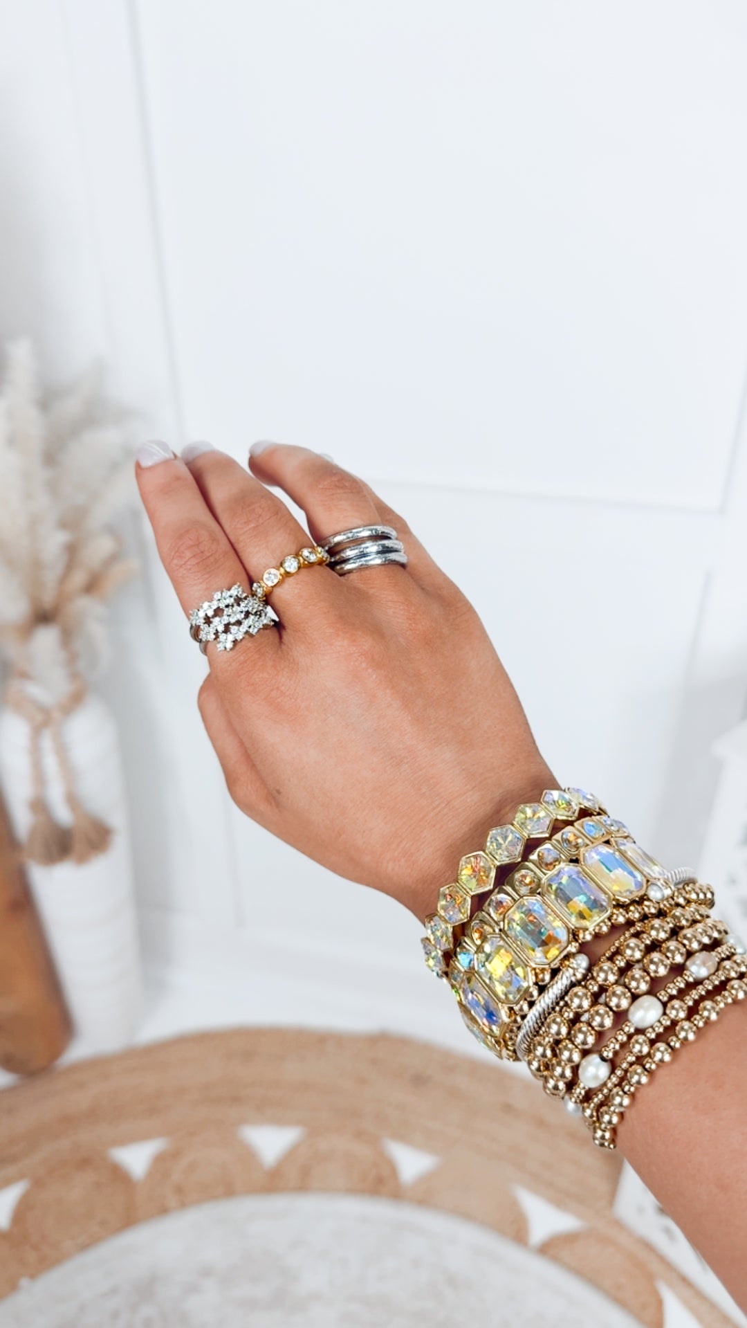 BudhaGirl Silver All Weather Rings (Set of 3)