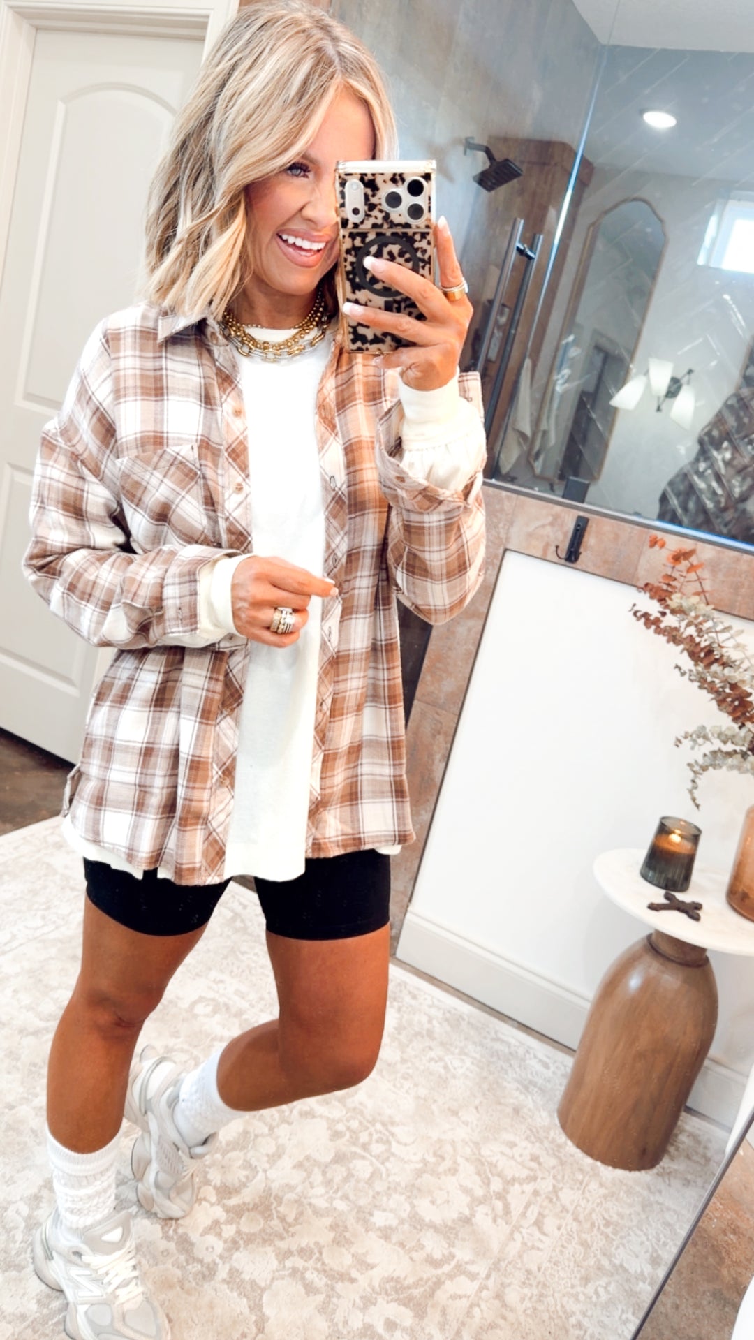 Mocha Flannel Top