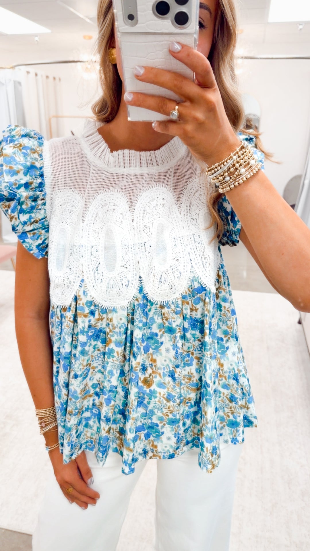 The Willowmere Ruffle Sleeve Top