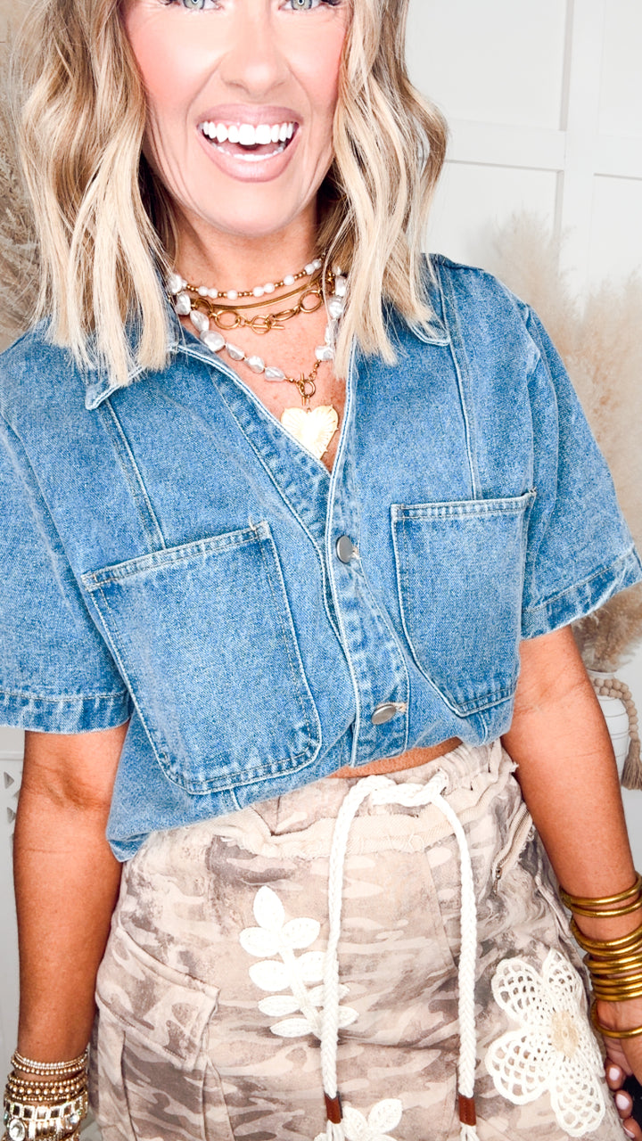 The Western Belle Denim Top