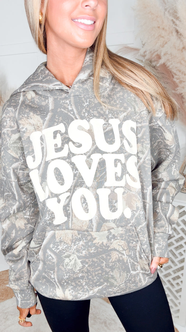 Jesus Loves You Camo Hoodie
