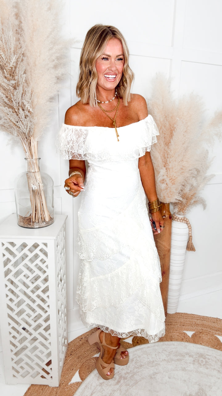 The Enchanted Lace Maxi Dress-Ivory
