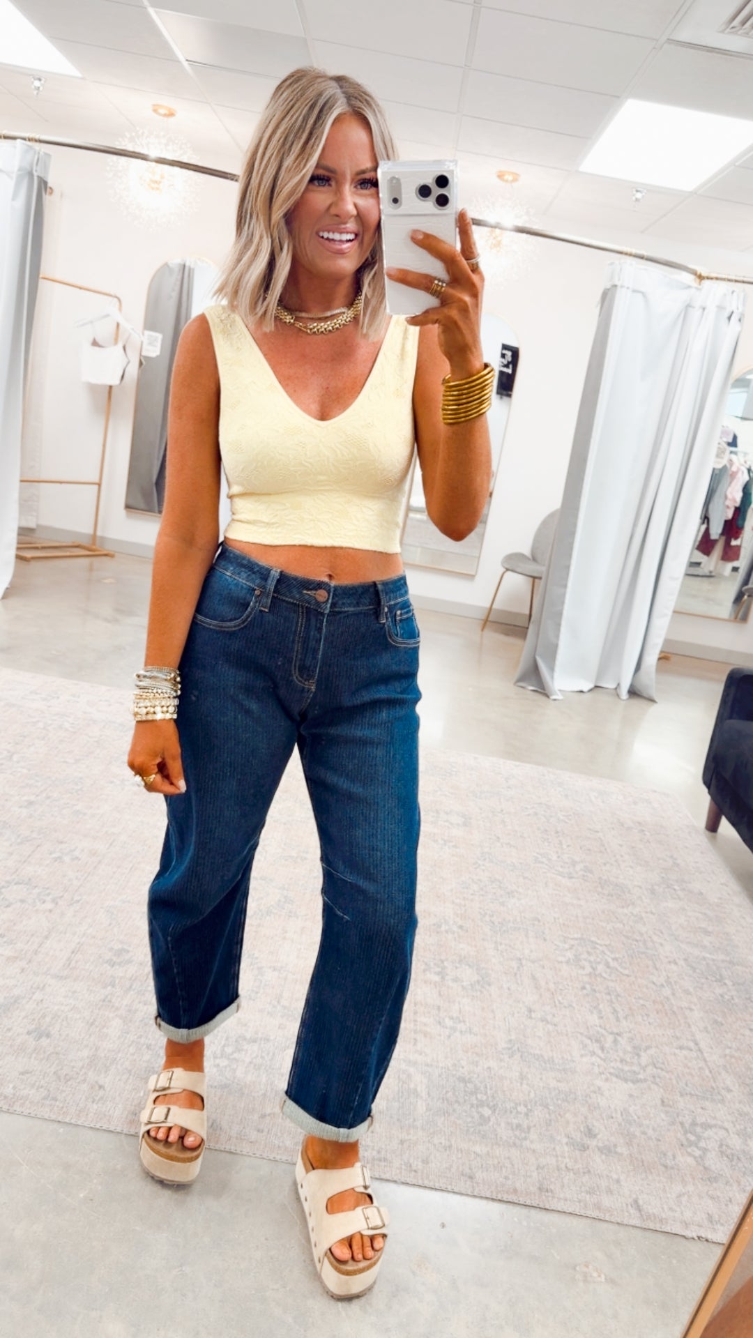 The Bloom Babe Tank-Pale Banana