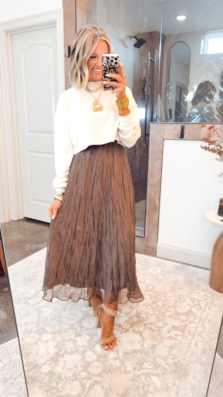 Millie Midi Skirt-Chocolate