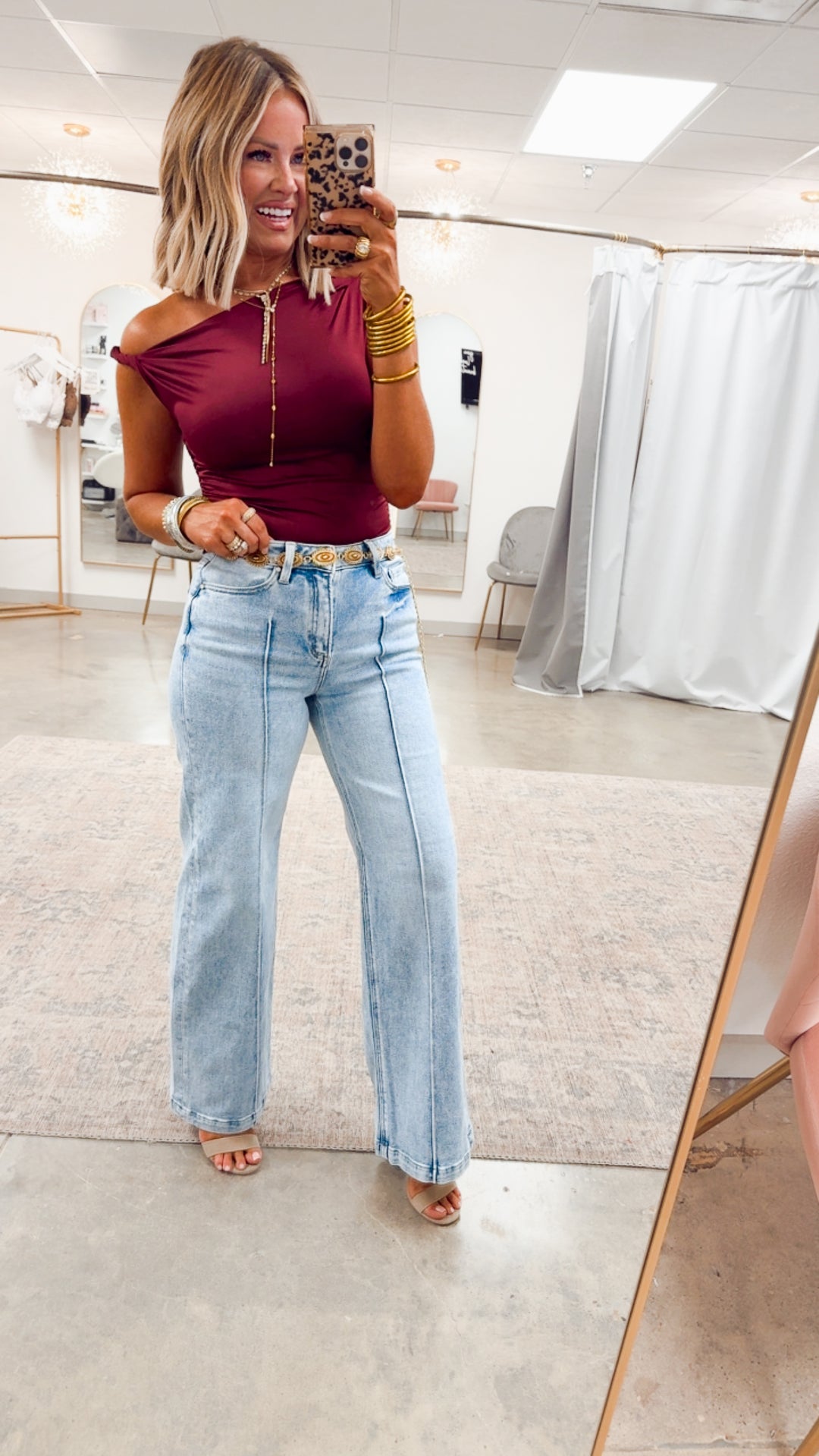 Claire Off Shoulder Top-Burgundy