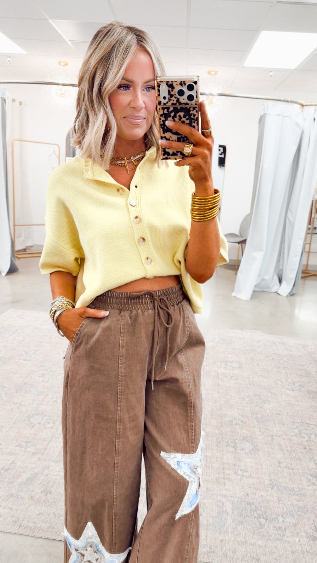 The Windsor Button Up Top-Lemon