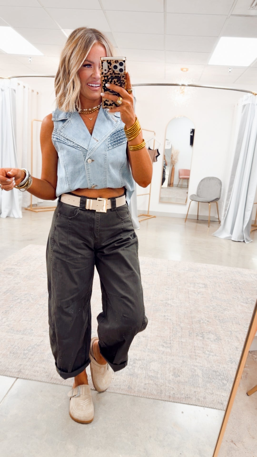 Chic Western Denim Vest